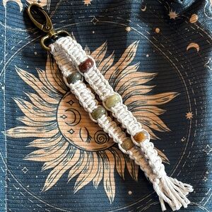 Handmade Macrame Keychain with Beads